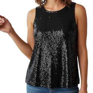 J Crew Collection NWT Black All Over Shimmer Sequin Sleeveless Holiday Party Top
